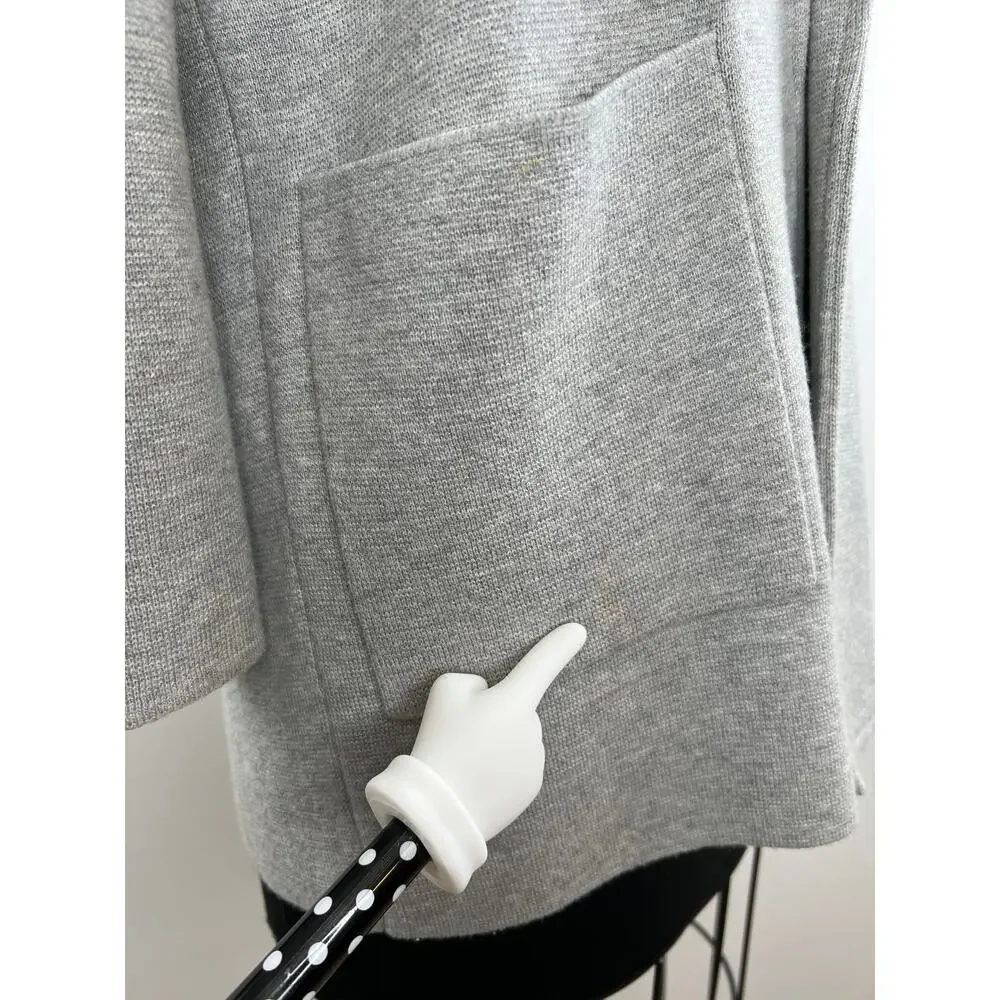 J. Crew 365 Sophie Gray Cotton Wool Blend Sophie Open Front Sweater Blazer S